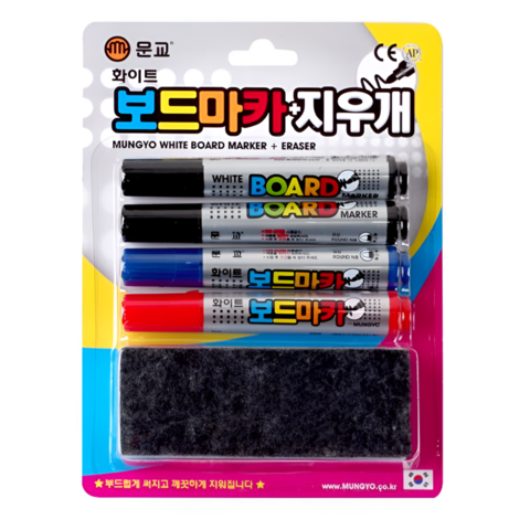 문교 보드마카 4개+지우개 세트
