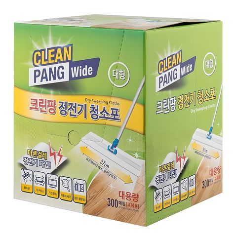 크린팡 대용량 정전기 청소포 대형 300매입, 1개