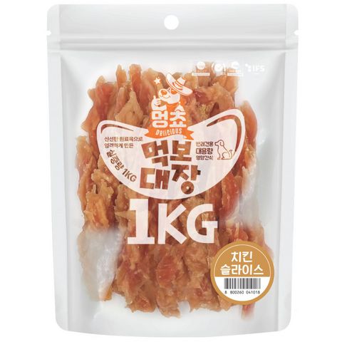 멍쵸 먹보대장 1킬로 대용량 강아지간식, 1kg, 1개, 치킨고구마