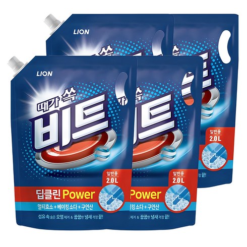 비트 딥클린 파워 일반용 액상세제 리필, 2L, 4개