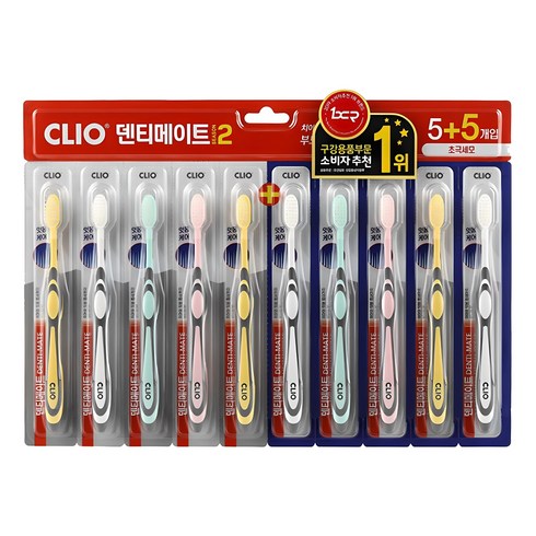 크리오 덴티메이트 시즌2 초극세모 칫솔, 10개입, 1개