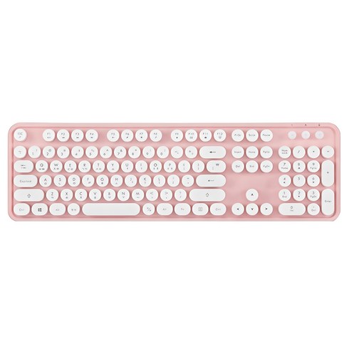 엑토 레트로 무선 일반형 키보드, 핑크, KBD-48