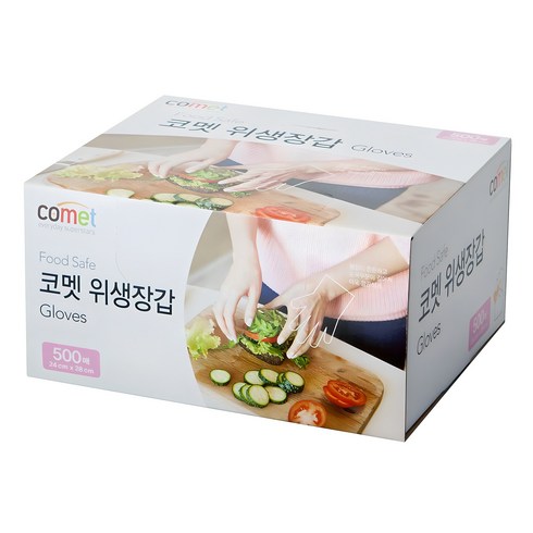 코멧 도톰한 엠보싱 위생장갑, 1개, 500개입