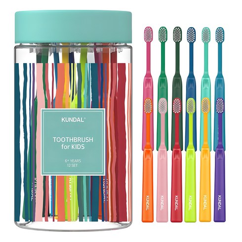 쿤달 딥 클린 항균 초극세모 어린이 칫솔, 12개입, 1개