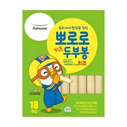 풀무원 뽀로로 키즈 두부봉 치즈, 504g, 1개