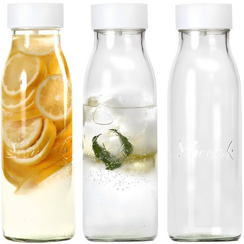 실리쿡 유리 물병 3p 세트, 혼합색상, 1L, 1개