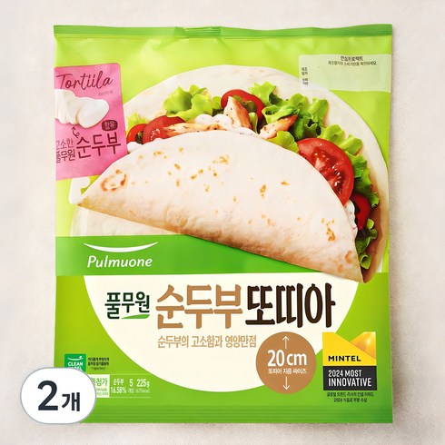 풀무원 순두부 또띠아 지름 20cm 5입, 225g, 2개