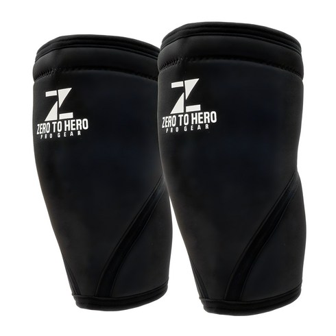 제로투히어로 네오프렌 헬스 무릎보호대 7mm 2p, 1세트, BLACK