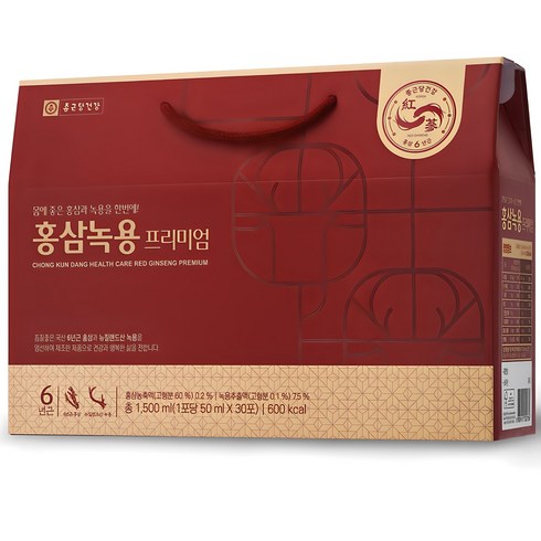 종근당건강 홍삼녹용 프리미엄, 30회분, 1박스