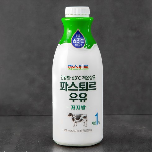 파스퇴르 저온살균 저지방 우유, 900ml, 1개