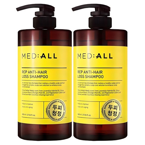 메디올 알시피 안티 헤어 로스 두피청정 샴푸 우디향, 800ml, 2개