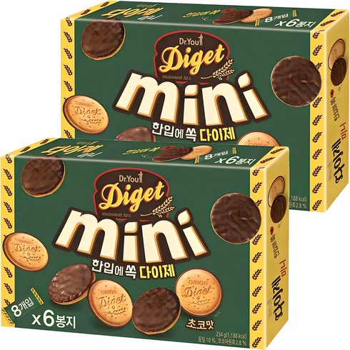 오리온 다이제 미니 초코 234g, 240g, 2개