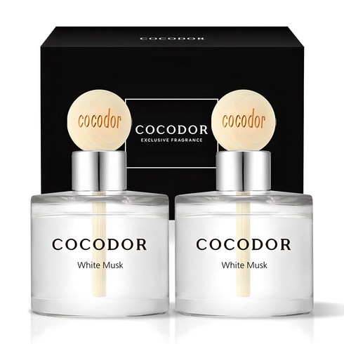 코코도르 우드볼 차량용 디퓨저 50ml 2개입, 화이트머스크, 1개