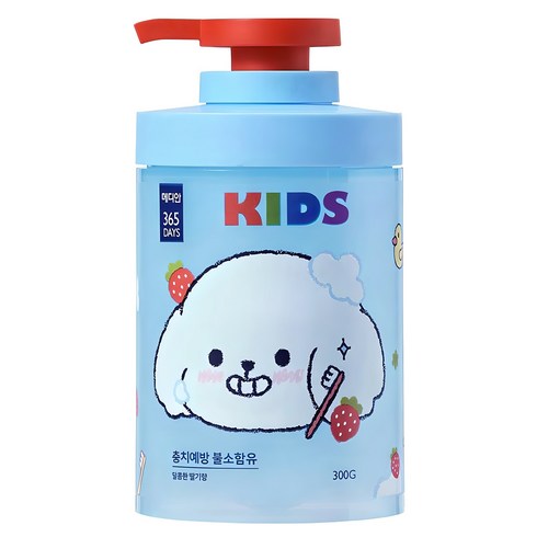 메디안 365 데이즈 충치불소 어린이 펌핑치약 레드베리민트향, 300g, 1개