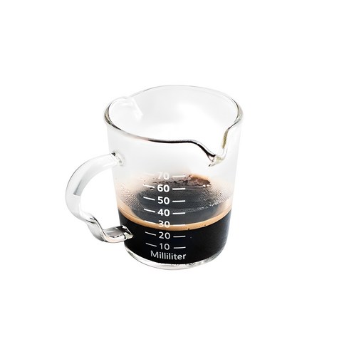 칼딘 내열유리 더블 푸어링 핸들 샷잔 90ml, 투명, 1개