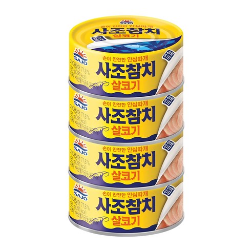 사조참치 살코기 안심따개, 135g, 4개
