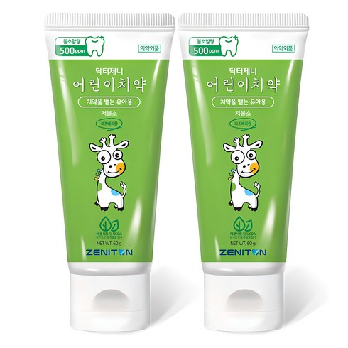 제니튼 닥터제니 저불소 어린이 치약, 60g, 1개입, 2개