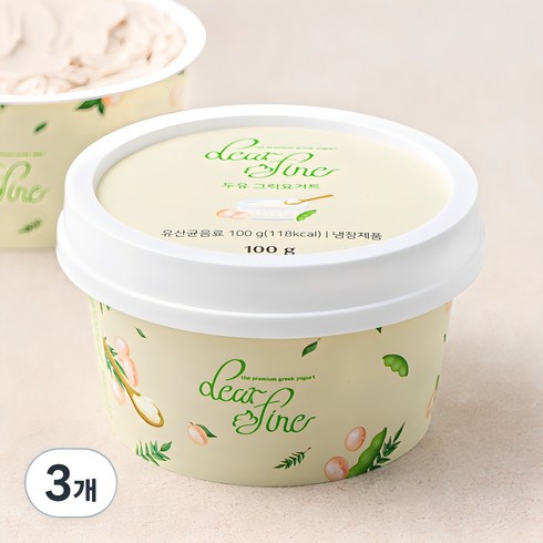 디어파인 두유 그릭요거트, 100g, 1개입, 3개