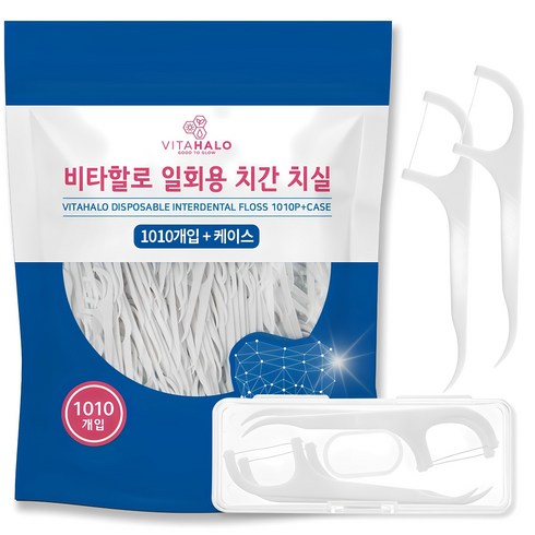 비타할로 일회용 치실 + 케이스, 1세트, 1010개입, 74mm
