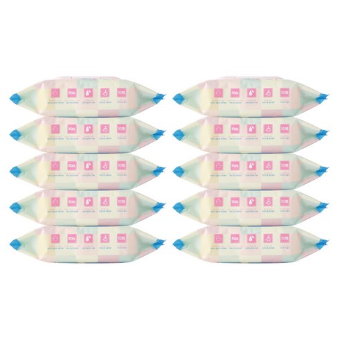 에꼬맘 아티슈 물티슈 캡형, 75g, 70매, 10개