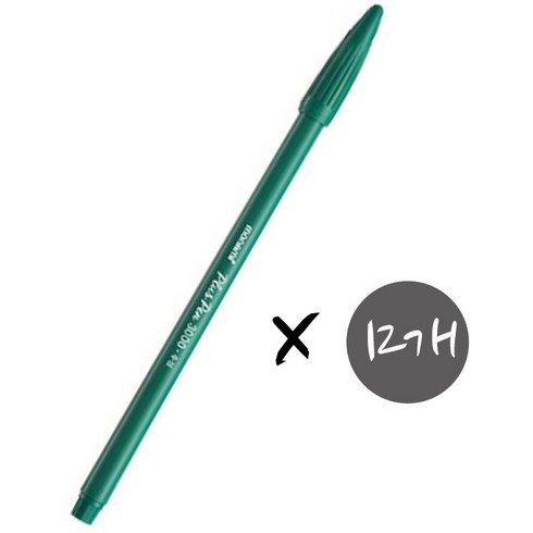 모나미 플러스펜 3000 DZ 0.4mm 12p, 녹색, 1개