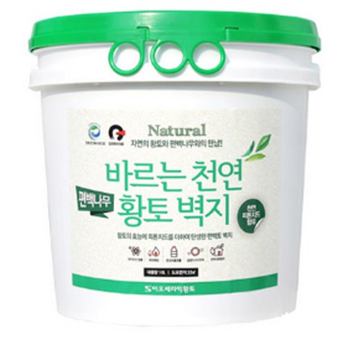 내추럴 바르는천연황토벽지 편백나무, 화이트, 10kg, 1개