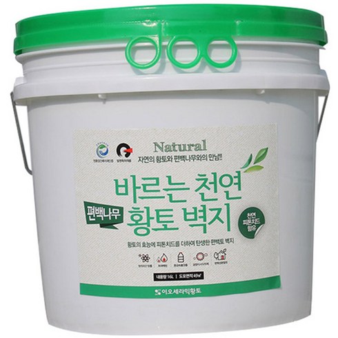 내추럴 바르는천연황토벽지 편백나무, 그린색, 16kg, 1개