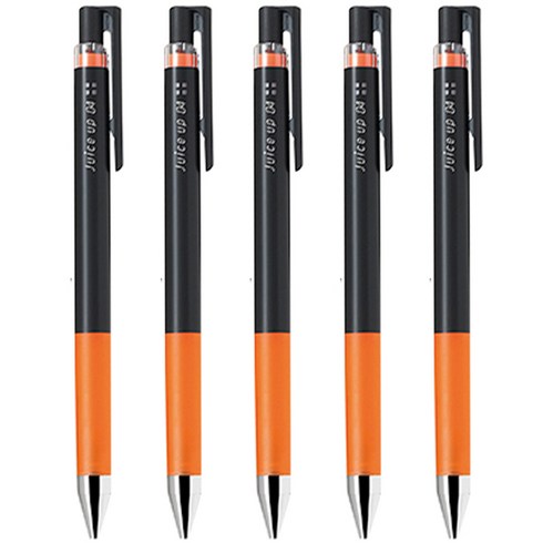 파이롯트 쥬스업 젤잉크 중성 노크펜 0.4mm, 오렌지, 5개