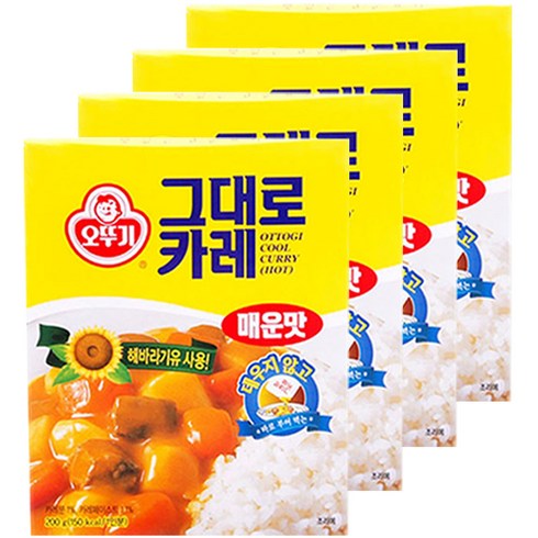 오뚜기 그대로카레 매운맛, 200g, 4개