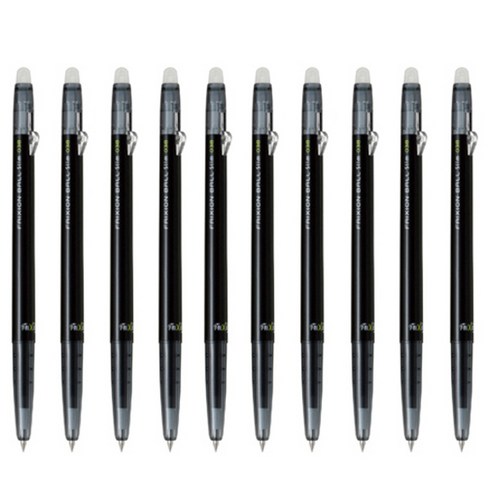 프릭션 볼 슬림 중성펜 0.38mm, 블랙, 10개