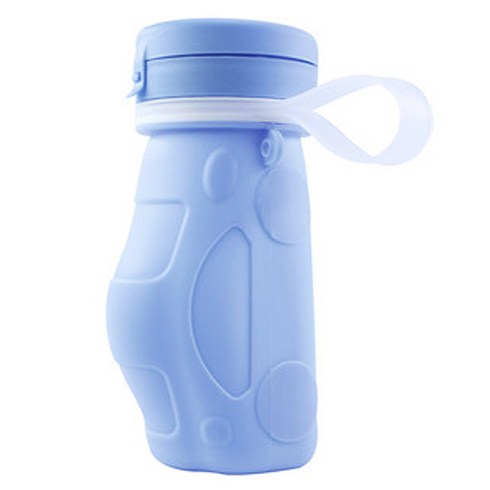 아가프라 실리콘 빨대 바틀, 블루, 300ml