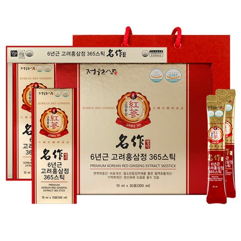 정원삼 6년근 고려 홍삼 정 365 스틱 명작, 1세트, 10ml