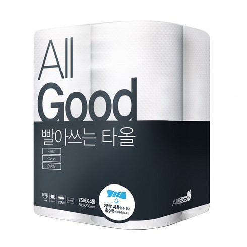 올굿 빨아쓰는 타올, 4개입, 1개