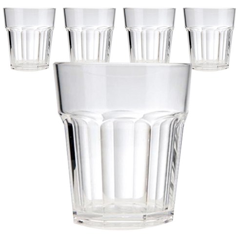 미르코리아 8각 폴리카보네이트 컵 270ml, 투명, 5개