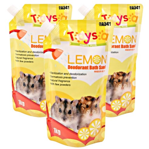 테이사 햄스터모래 레몬향, 1kg, 3개