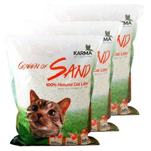 카르마 퀸오브샌드 고양이 모래, 3kg, 3개, 오리지널