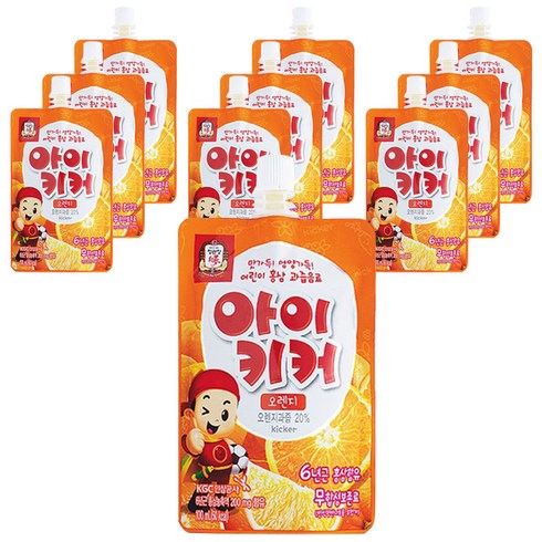 정관장 아이키커 어린이 홍삼 과즙음료 오렌지맛, 100ml, 10개
