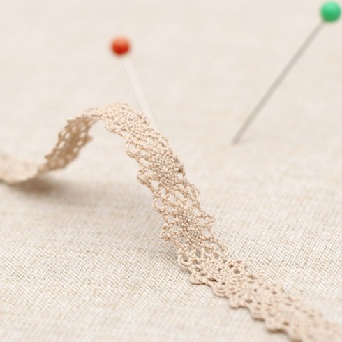 해피베어스 양면 토션레이스 10mm x 180cm, 베이지, 2개