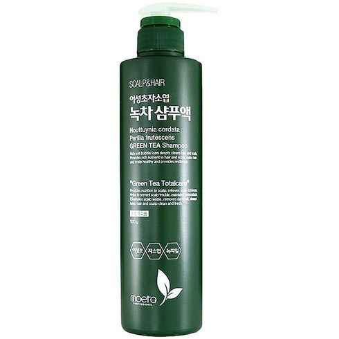 모에타 어성초 자소엽 녹차 샴푸 지성용, 500g, 1개