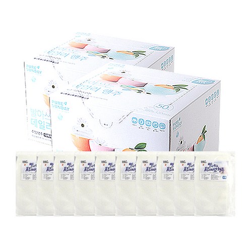 퓨어썬데이 빨아쓰는 주방행주 50p x 2팩 + 프리미엄 행주 10p, 2세트