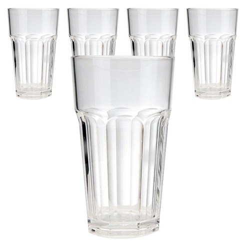 미르코리아 8각컵 600ml 20oz, 투명, 5개
