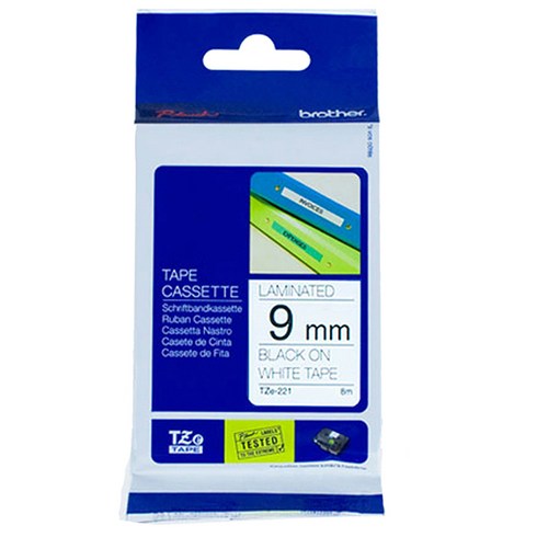 TZETAPE 정품 라벨테이프 TZe-221, 흰색, 1개