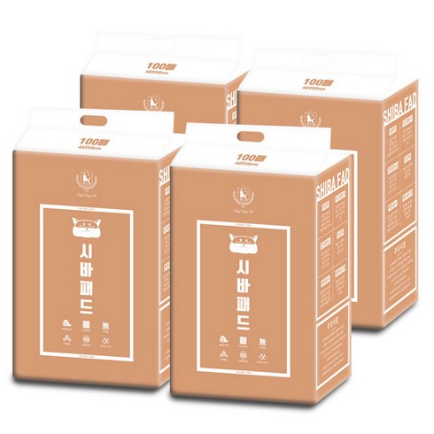 딩동펫 시바 애견 배변패드 레몬향, 100개입, 4개