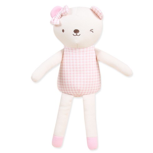 오가닉붐 유아용 롱롱이 곰돌이 애착인형, 혼합색상, 1개