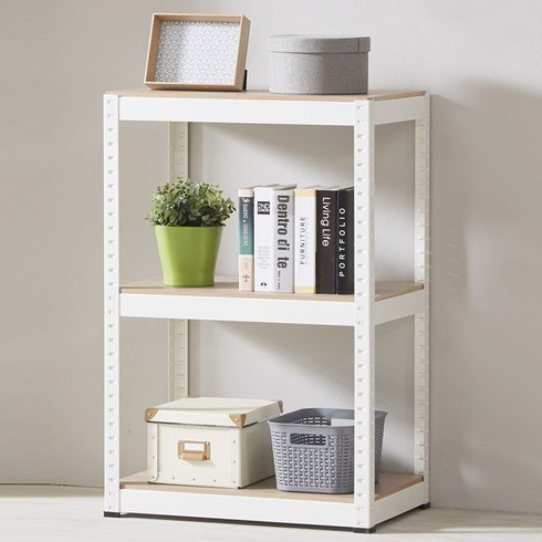 트레벨 뚝딱 앵글 선반, 화이트, 3단