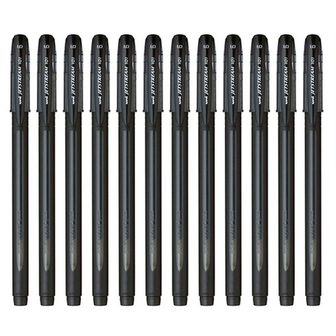 제트스트림 캡식 유성볼펜 1.0mm SX-101-10, 블랙, 12개