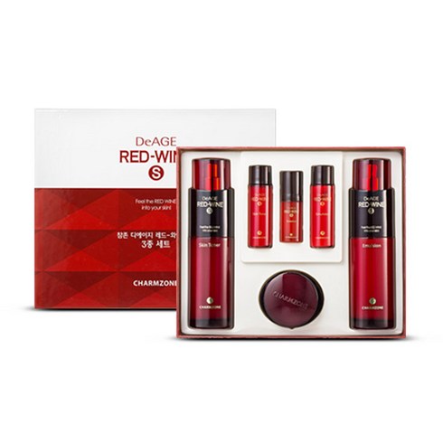 참존 디에이지 레드 와인 에스 3종 세트, 스킨토너 140ml + 에멀젼 140ml + 크림50ml + 3p, 1세트
