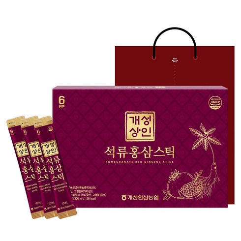 개성상인 석류 홍삼 스틱 + 쇼핑백, 1개, 300ml
