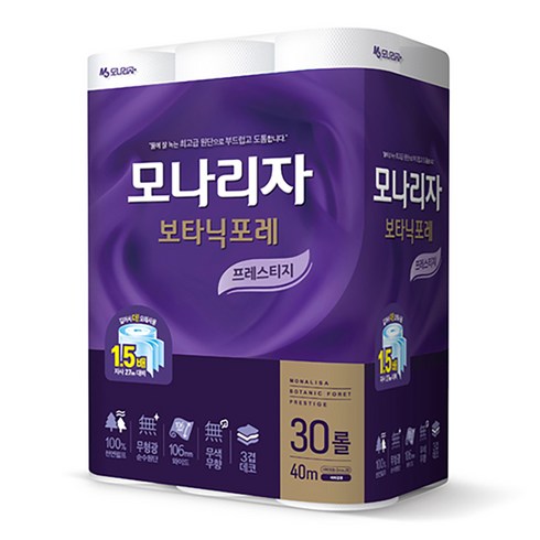 모나리자 보타닉포레 프레스티지 화장지, 40m, 30개입, 1개