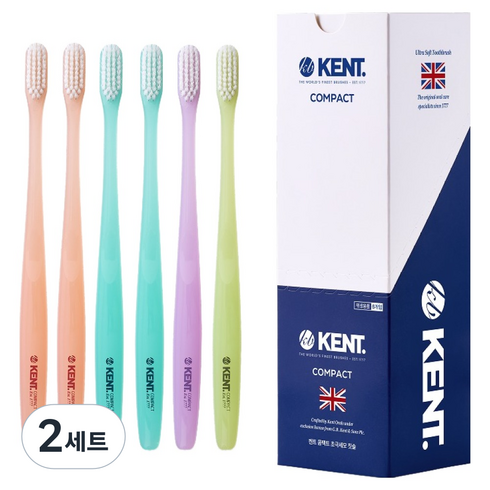 켄트 콤팩트 초극세모 칫솔 세트, 6개입, 2세트